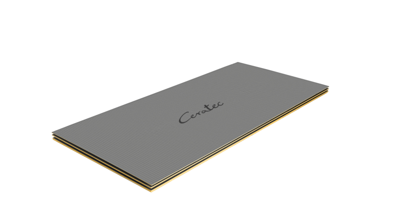 Ceratec Dämmplatte rechteckig, grau-gelb.